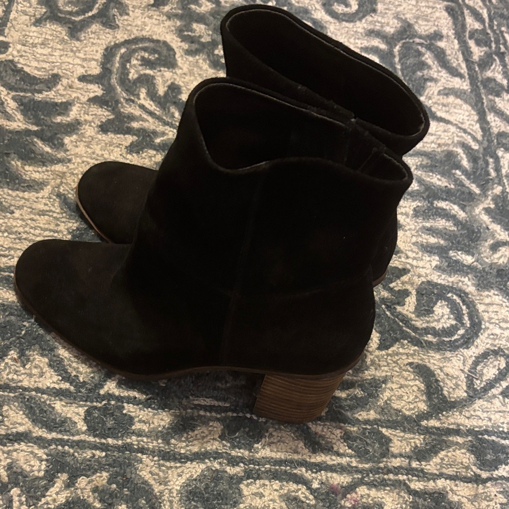 Lucky Brand Suede Black Ankle Boots